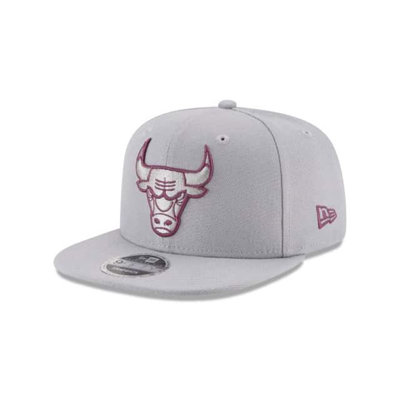 NBA Chicago Bulls Maroon Original Fit 9Fifty Snapback (TLF2502) - Grey New Era Caps